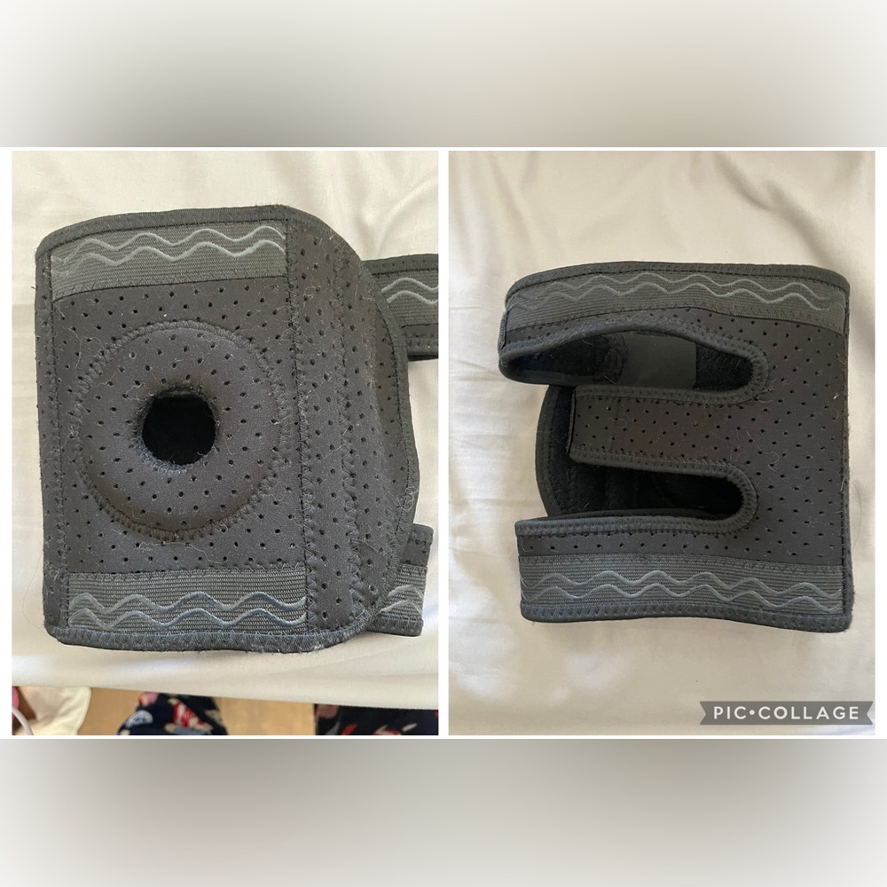 Adjustable Black Knee Support Braces with Vent Hole
